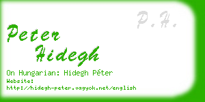 peter hidegh business card