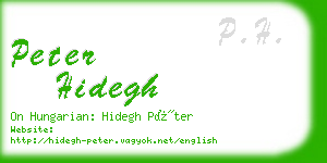 peter hidegh business card